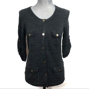 J. Crew Charcoal Gray Captain Cardigan